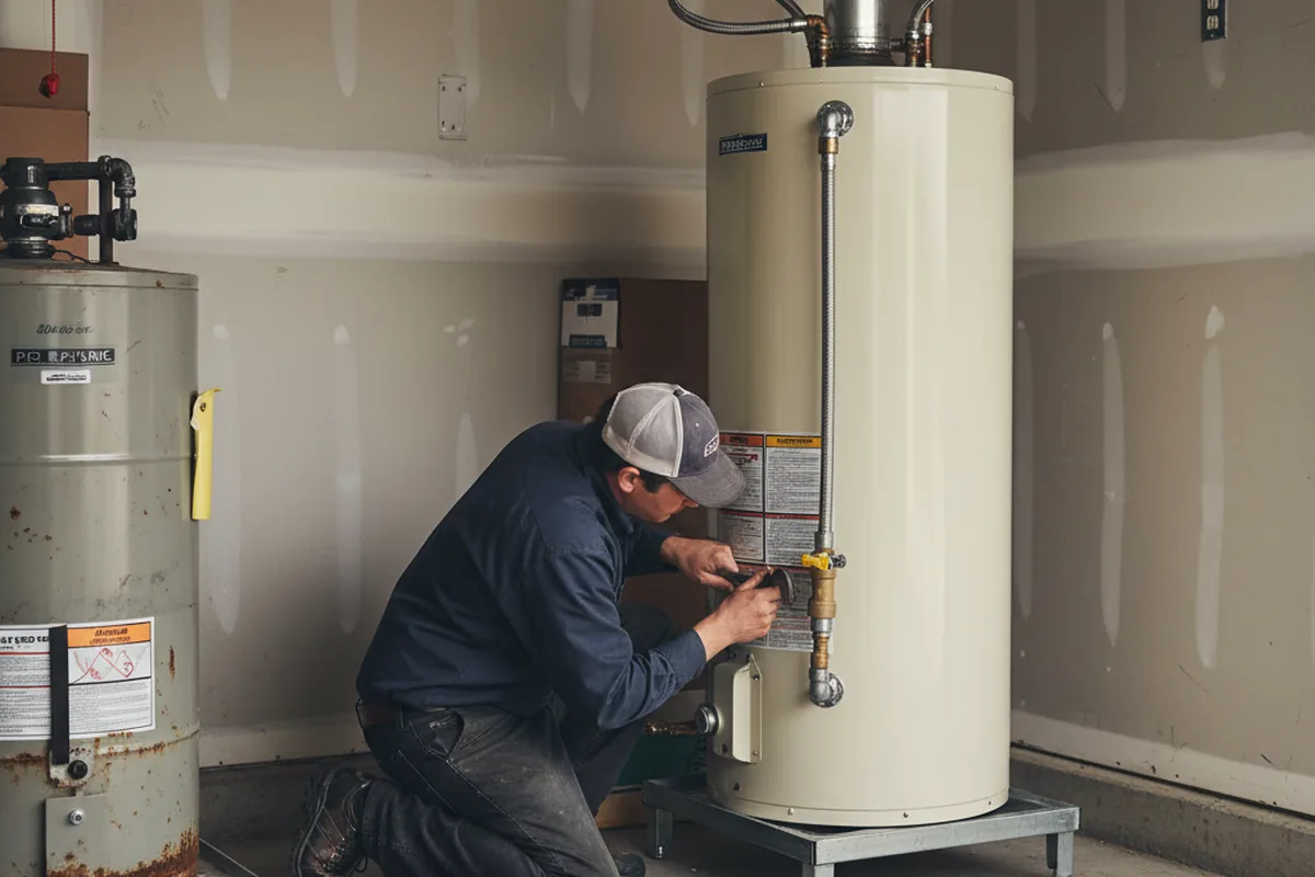 Water heater and shutoff valve replacement in Prague